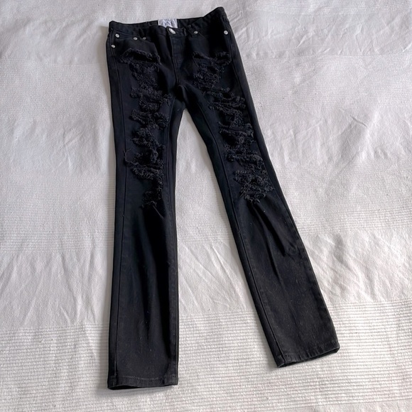 ONE Teaspoon Yard Birds Mid Rise Distressed Skinny Jeans Size 27 - Picture 2 of 9